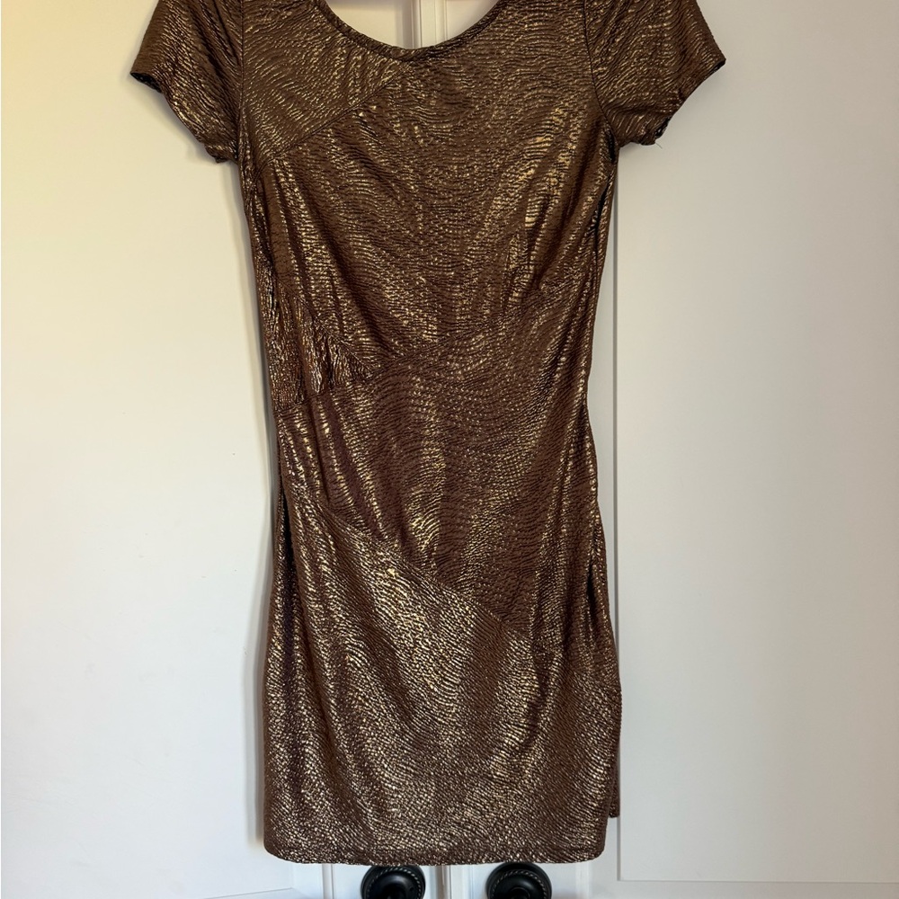 Shimmering Gold Mini Dress